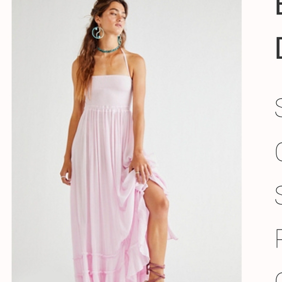 Free People Dresses & Skirts - Free People Pink Halter Sundress Resort Wear